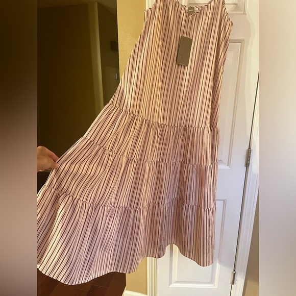 BOSS Cara Tiered Stripes Spaghetti Straps Midi Sundress - Picture 5 of 9